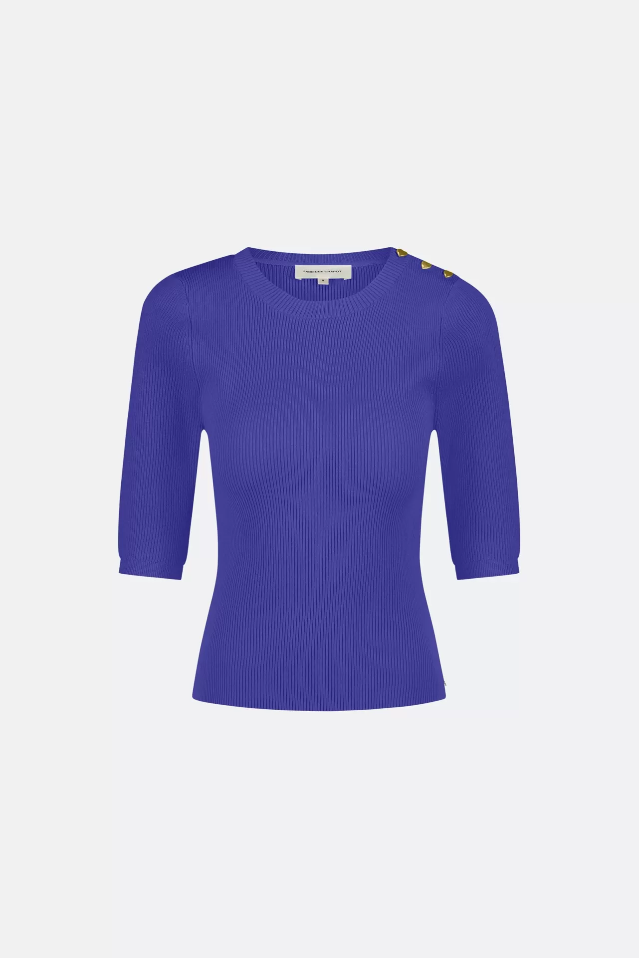 lillian_slim_short_sleeve_pullover_3.webp Fabienne Chapot Lillian Slim Short Sleeve Pullover* Truien & Vesten